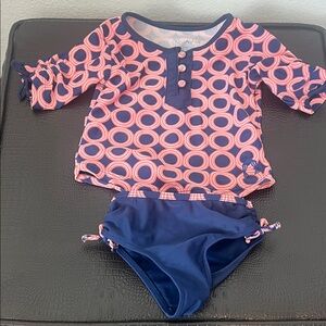 CABANA LIFE Blue & Pink Printed Swimsuit Baby Girl 6-12 Months